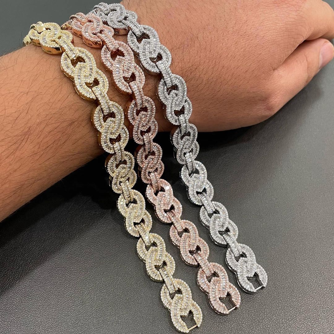 Baguette Moissanite Infinity Link Diamond Chain