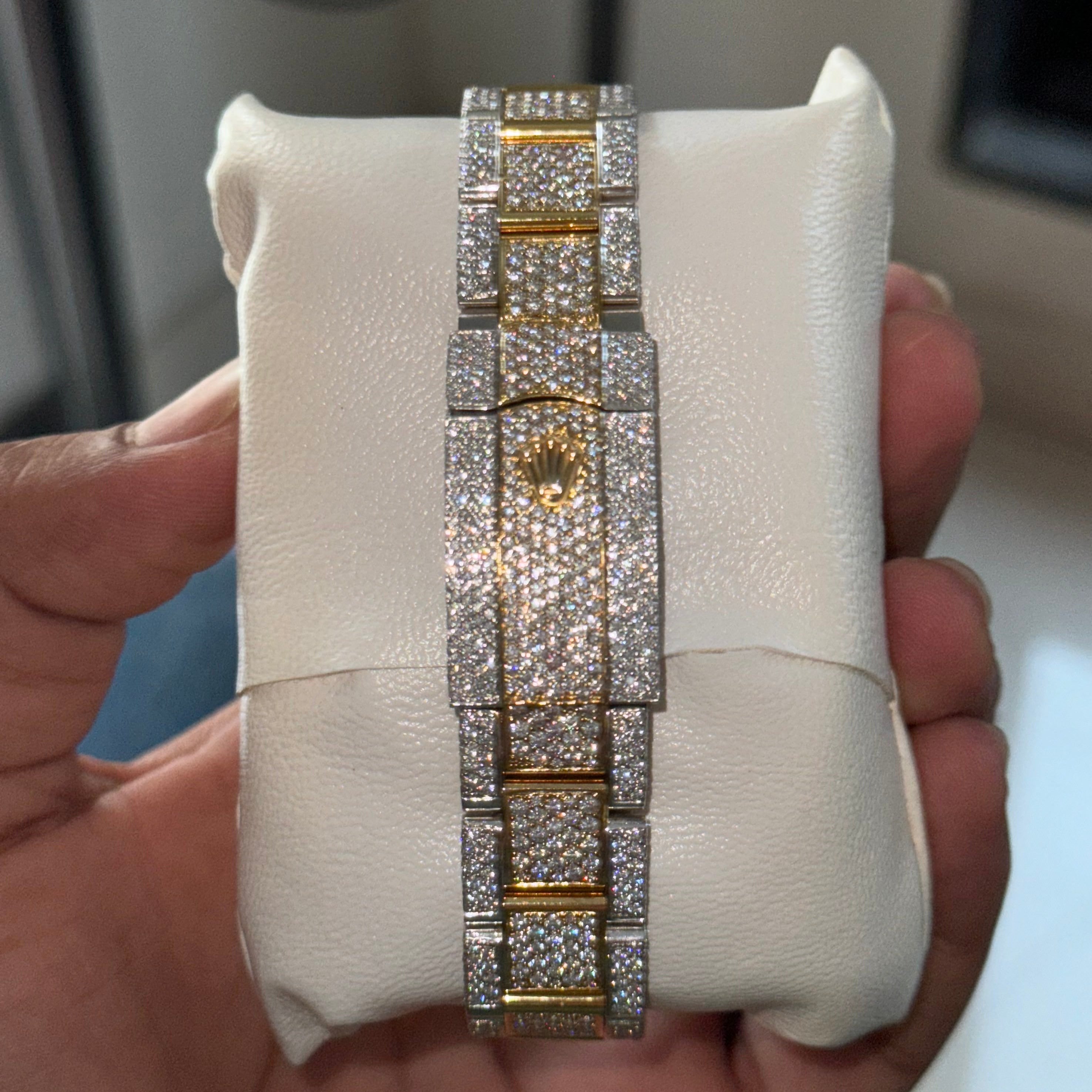 Rolex Datejust Iced Out Moissanite Watch with Oyster Strap