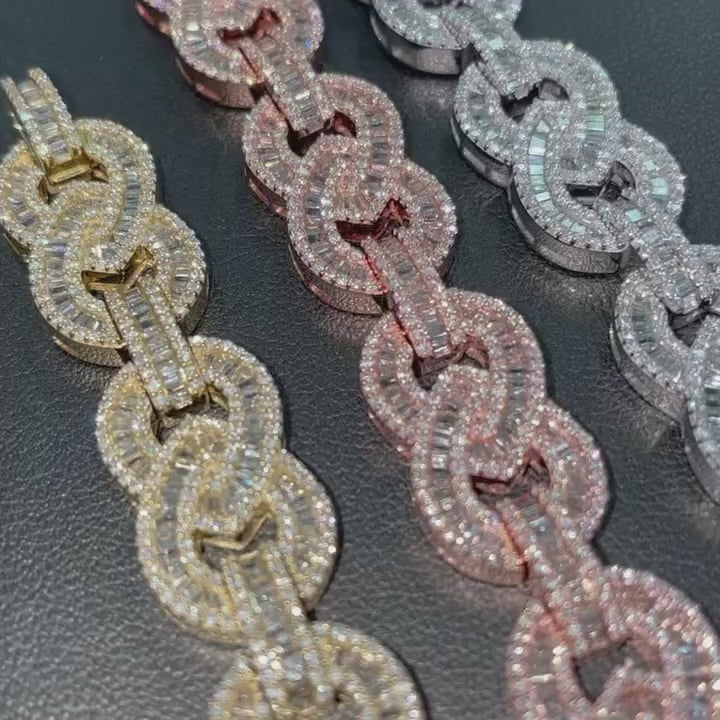 Baguette Moissanite Infinity Link Diamond Chain