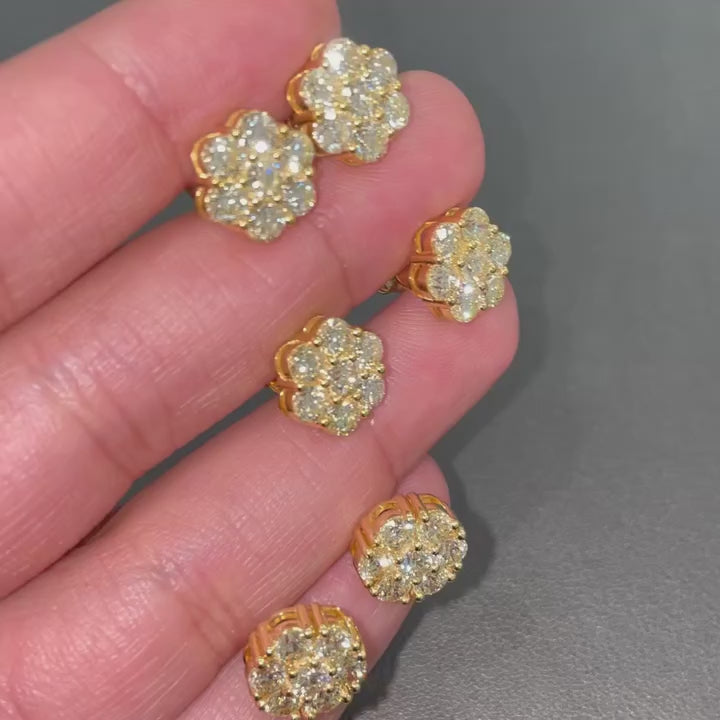 Flower Moissanite Diamond Earrings