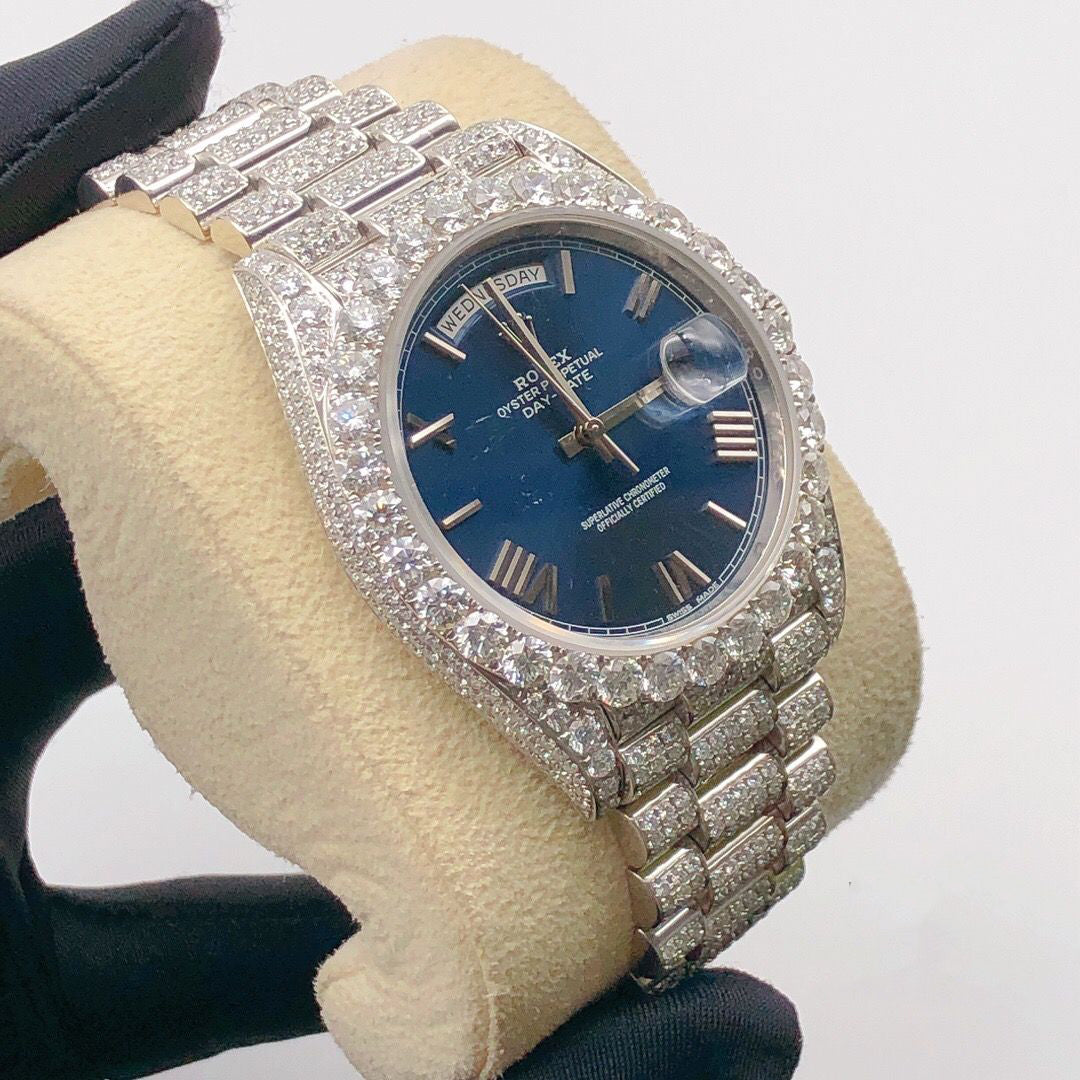 Rolex Day-Date Blue Dial - Moissanite Watch