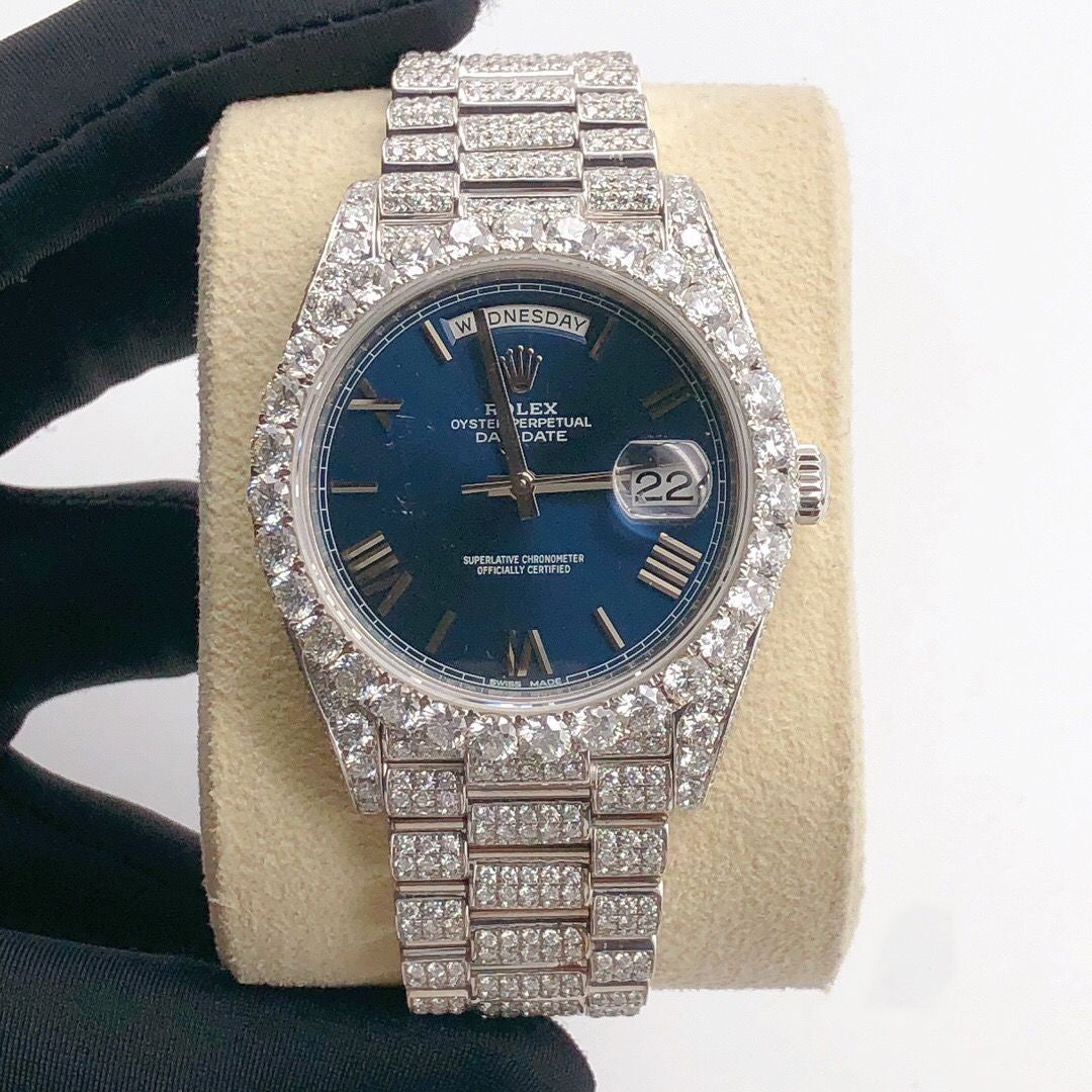 Rolex Day-Date Blue Dial - Moissanite Watch