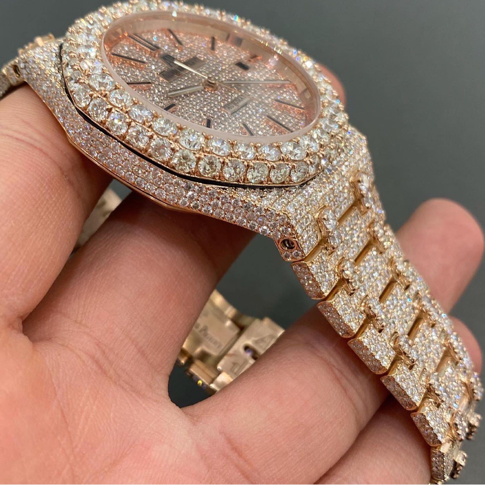 42mm Audemars Piguet RoyalOak- Moissanite Bust Down AP Watch