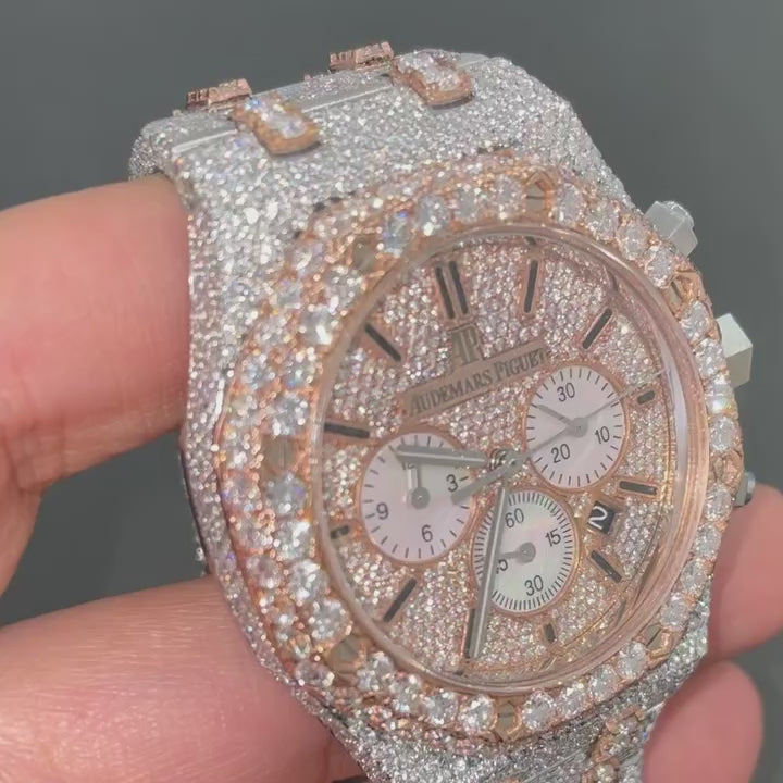 41mm Audemars Piguet Diamond Watch - AP RoyalOak Chronograph TwoTone
