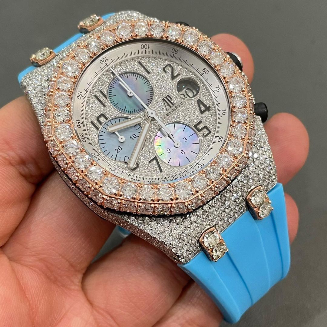 Moissanite AP Watch  - 42mm Audemars Piguet Offshore Two Tone BustDown XL Diamond