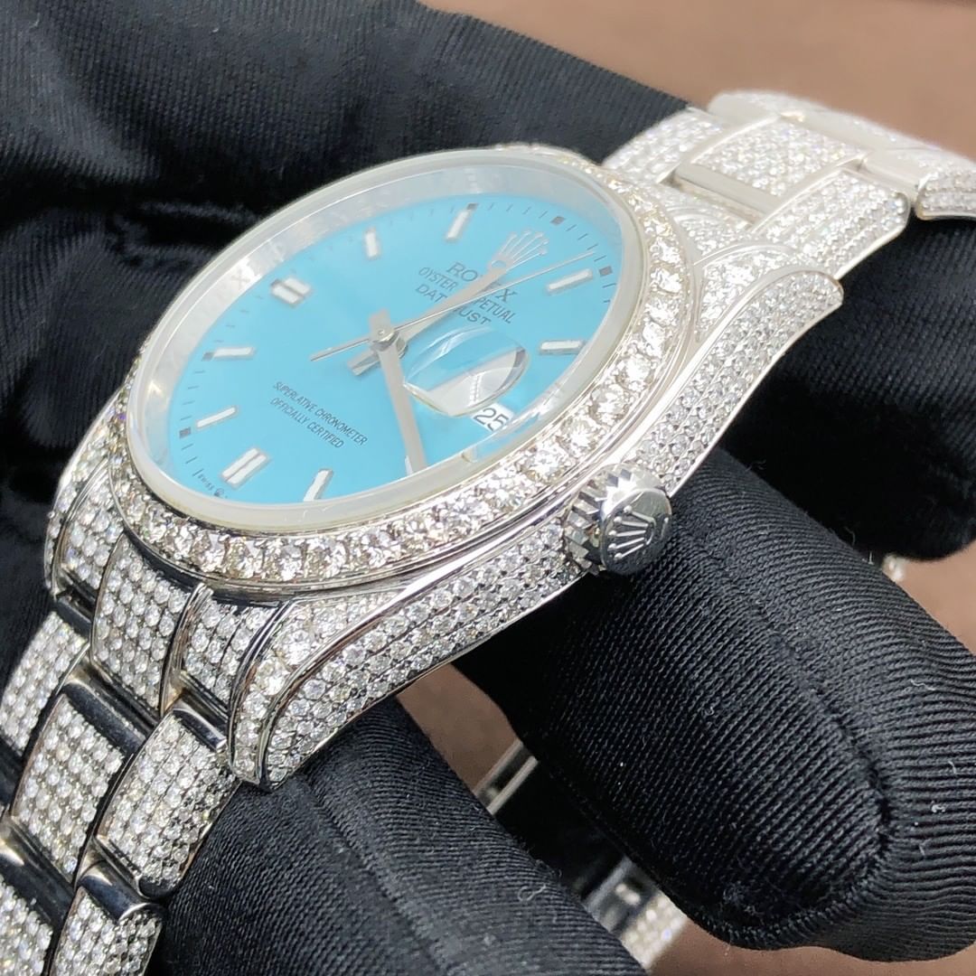 Rolex Datejust Moissanite Diamond Watch - Tiffany Blue Dial 41 MM Watch