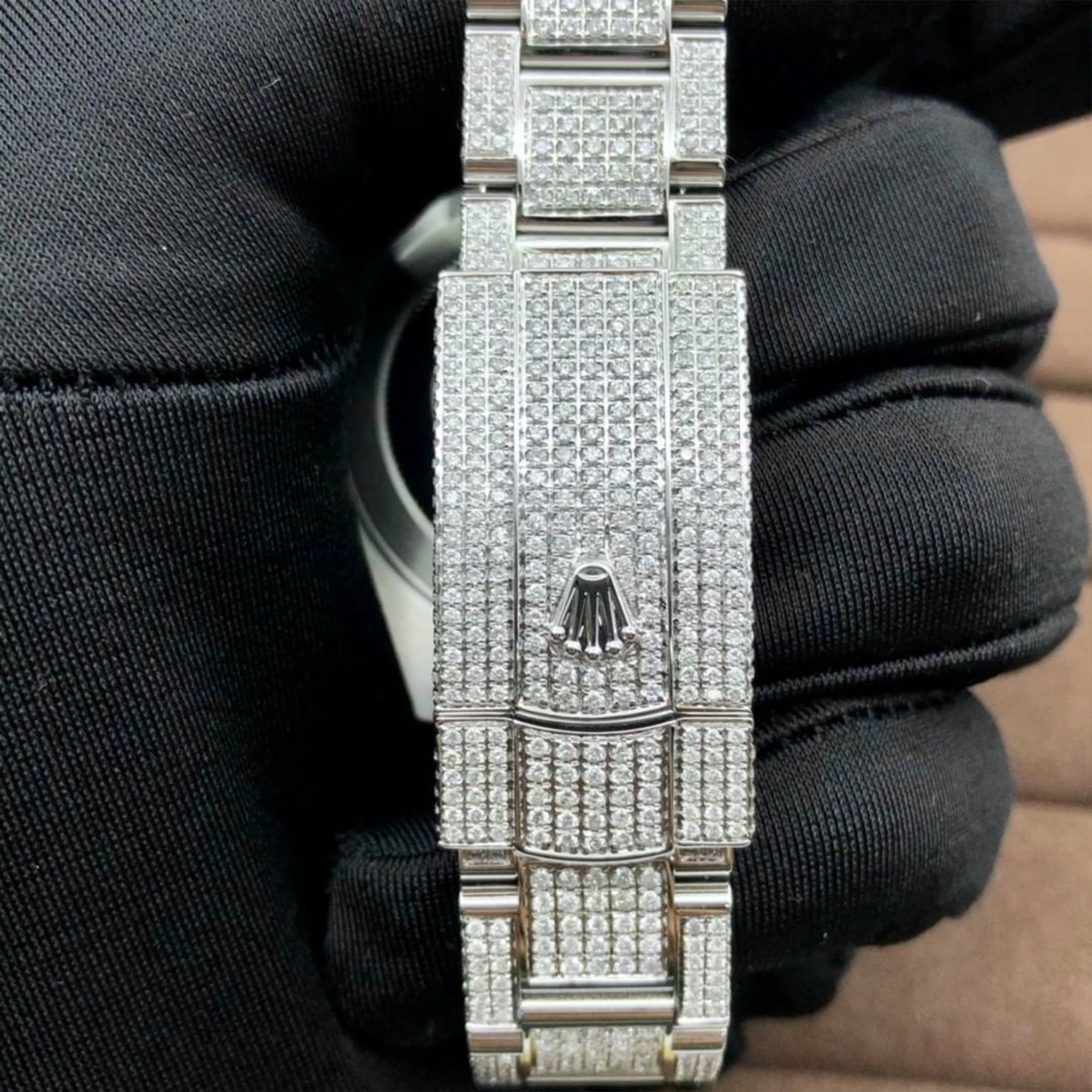 Rolex Datejust Rainbow Arabic Dial - Moissanite Diamond Watch