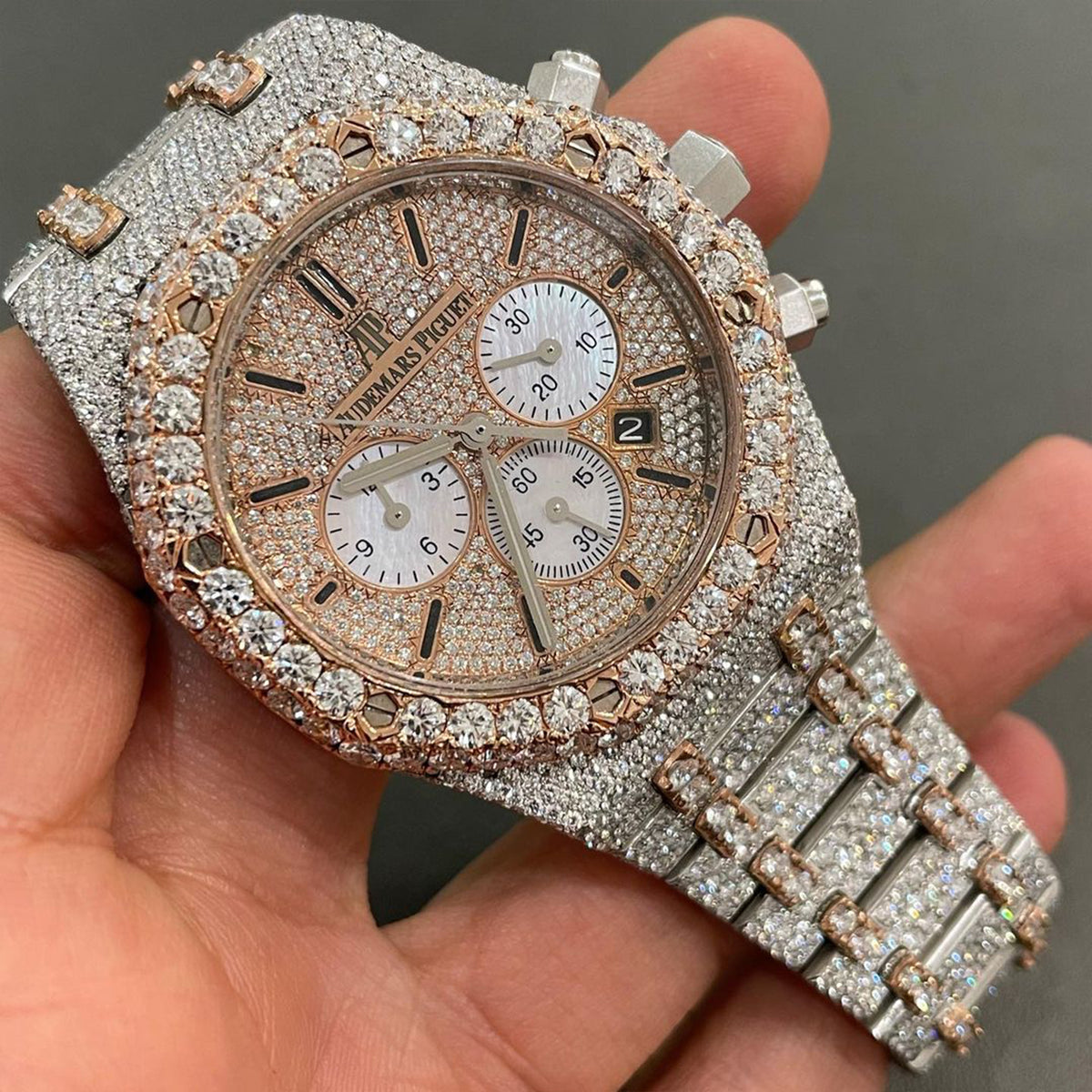 Audemars Piguet Diamond Watch VVS Moissanite Audemars Piguet iMaxBudsWatch