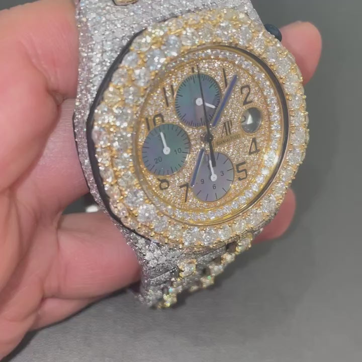 Moissanite Two tone AP Diamond Watch - Audemars Piguet RoyalOak OffShore 42MM