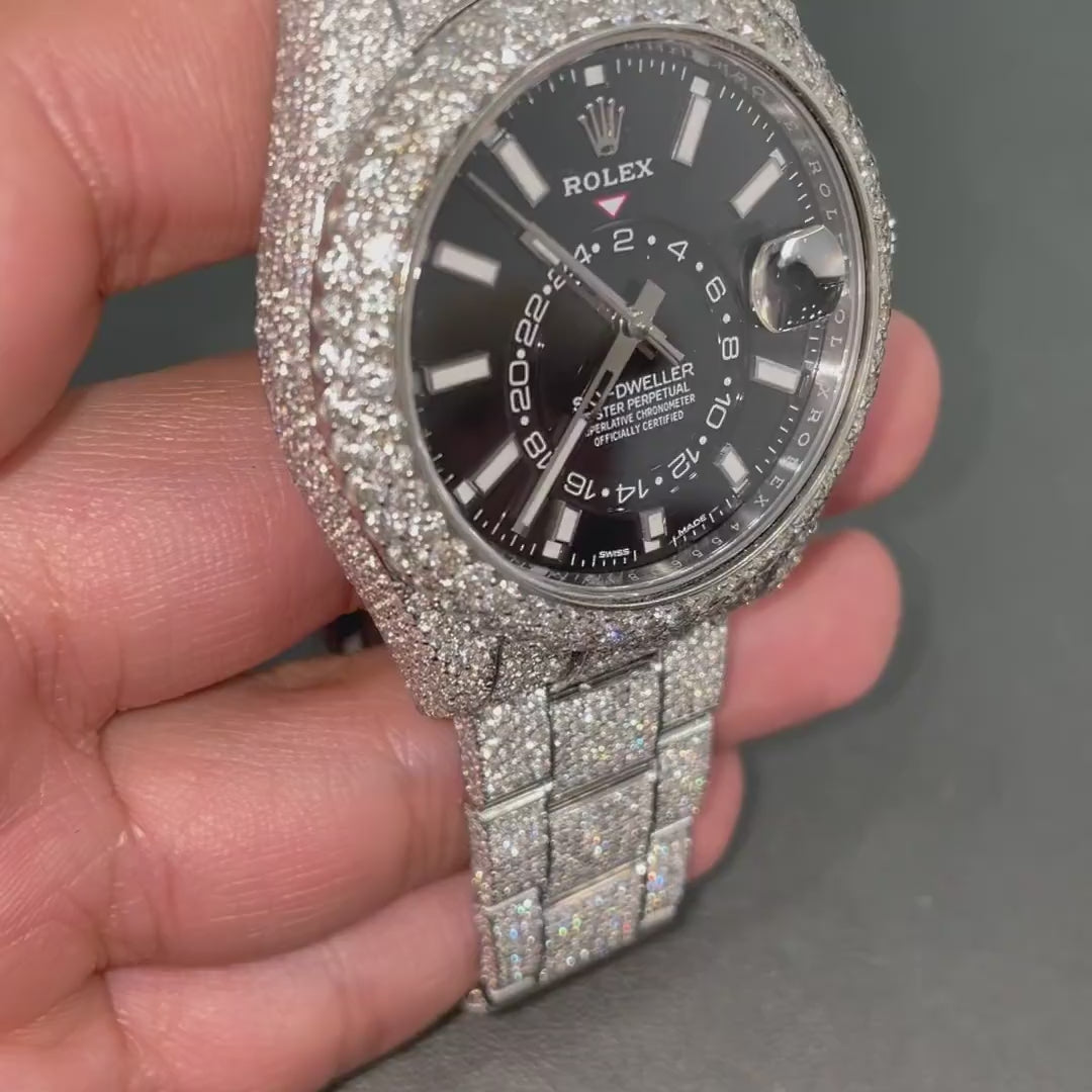Rolex Sky-Dweller VVS Moissanite Diamond Watch