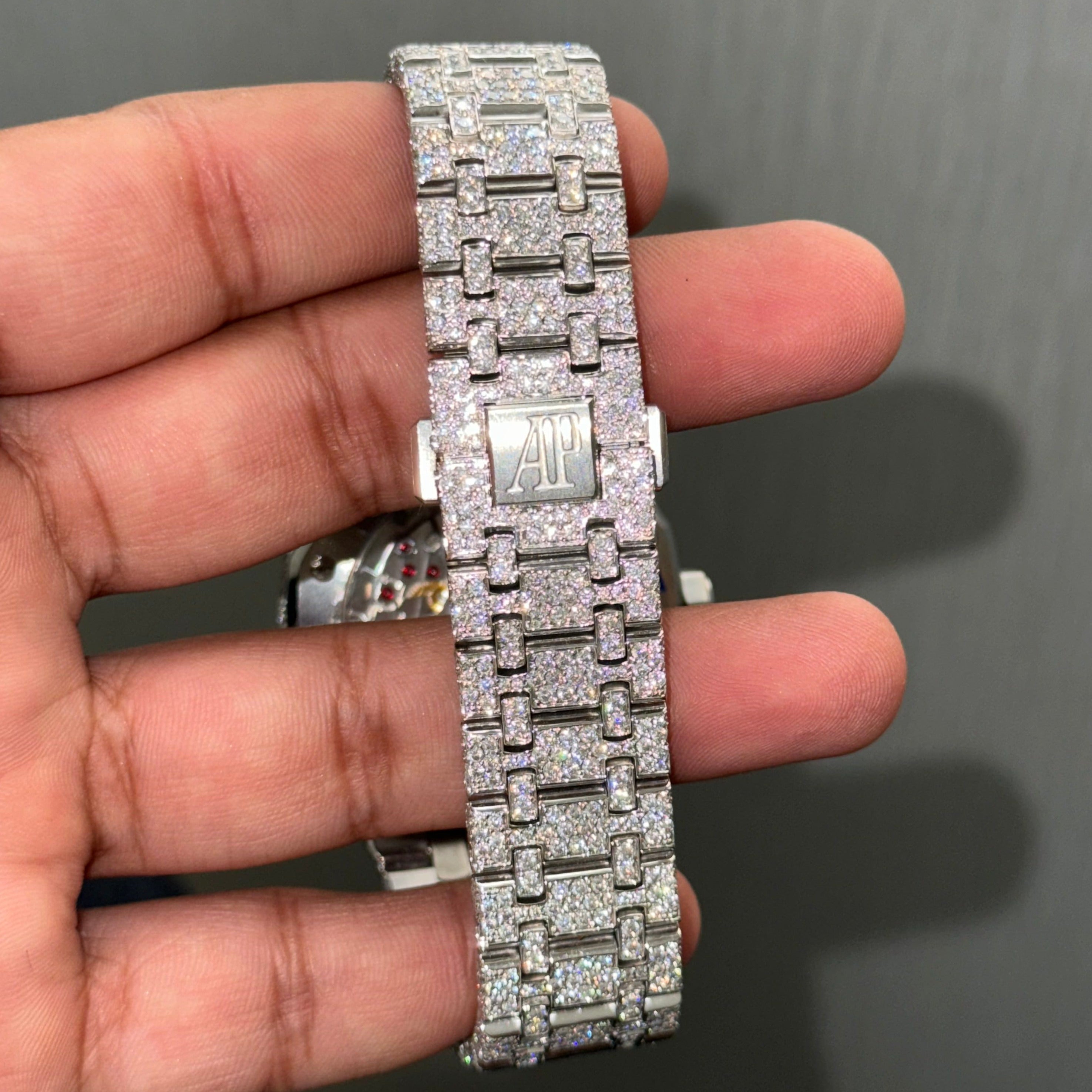 Moissanite AP Watch  - Audemars Piguet RoyalOak Arabic Iced Out Diamond