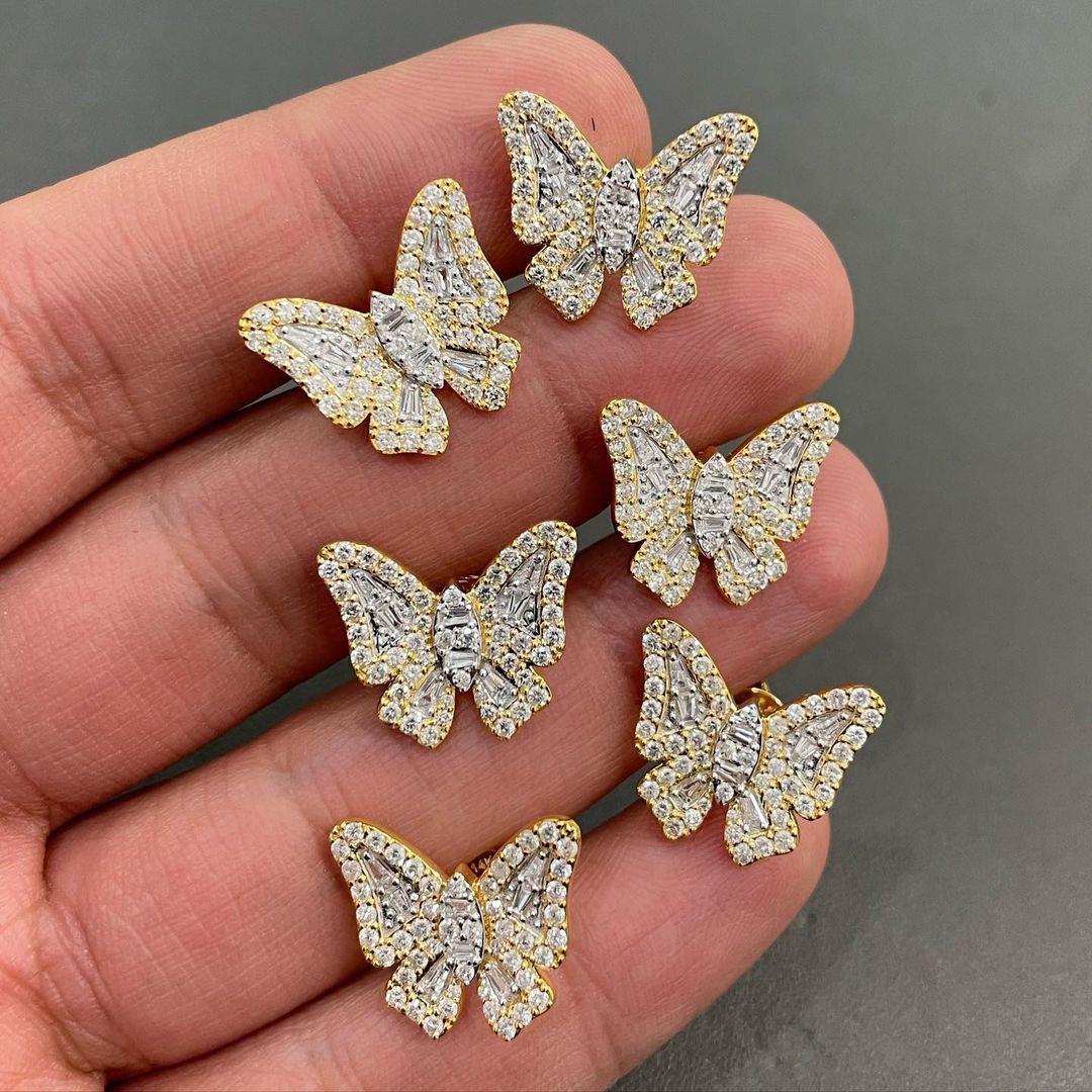 Butterfly Moissanite Diamond Earrings