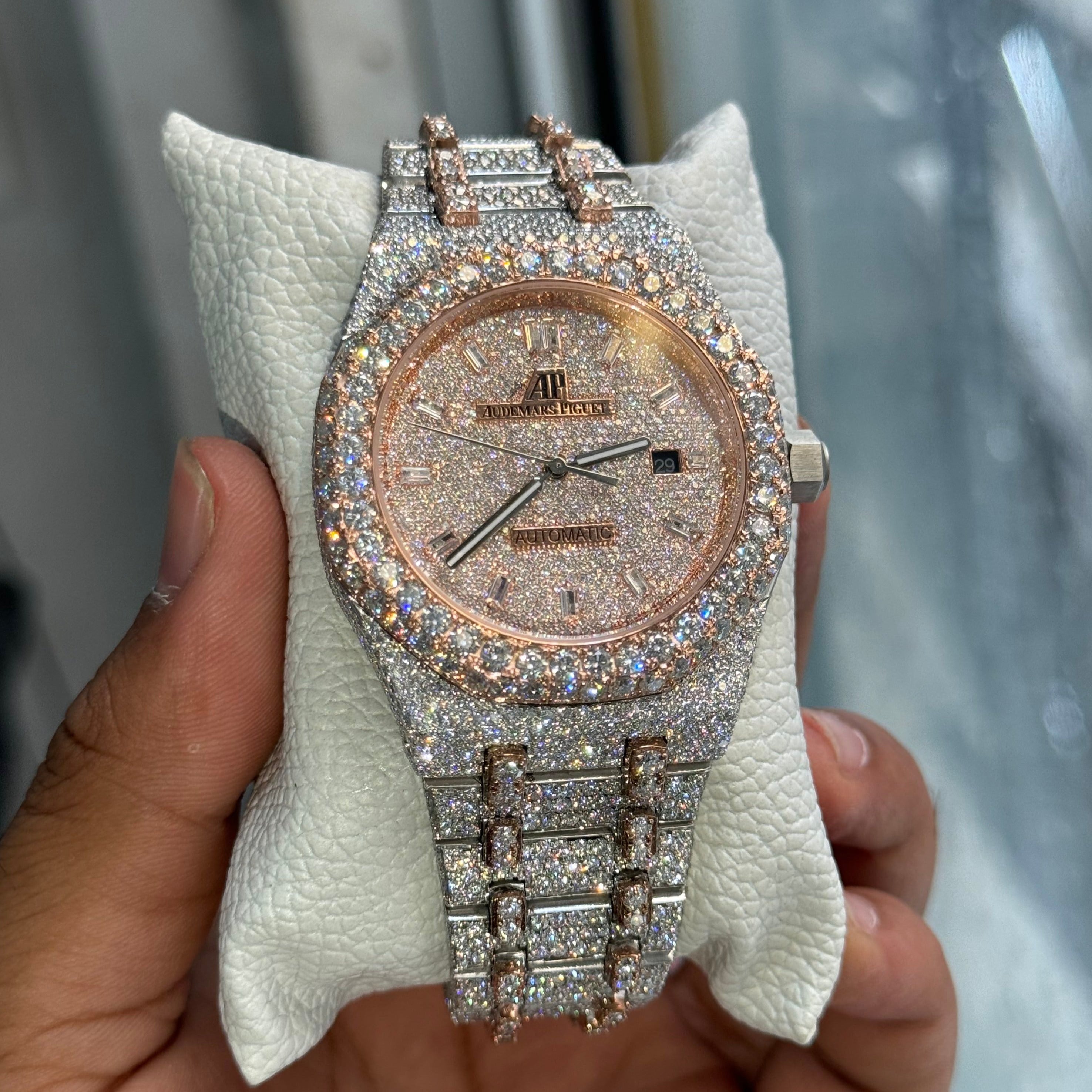 Audemars Piguet (AP) RoyalOak Dual Tone Iced Out - Moissanite AP Diamond Watch