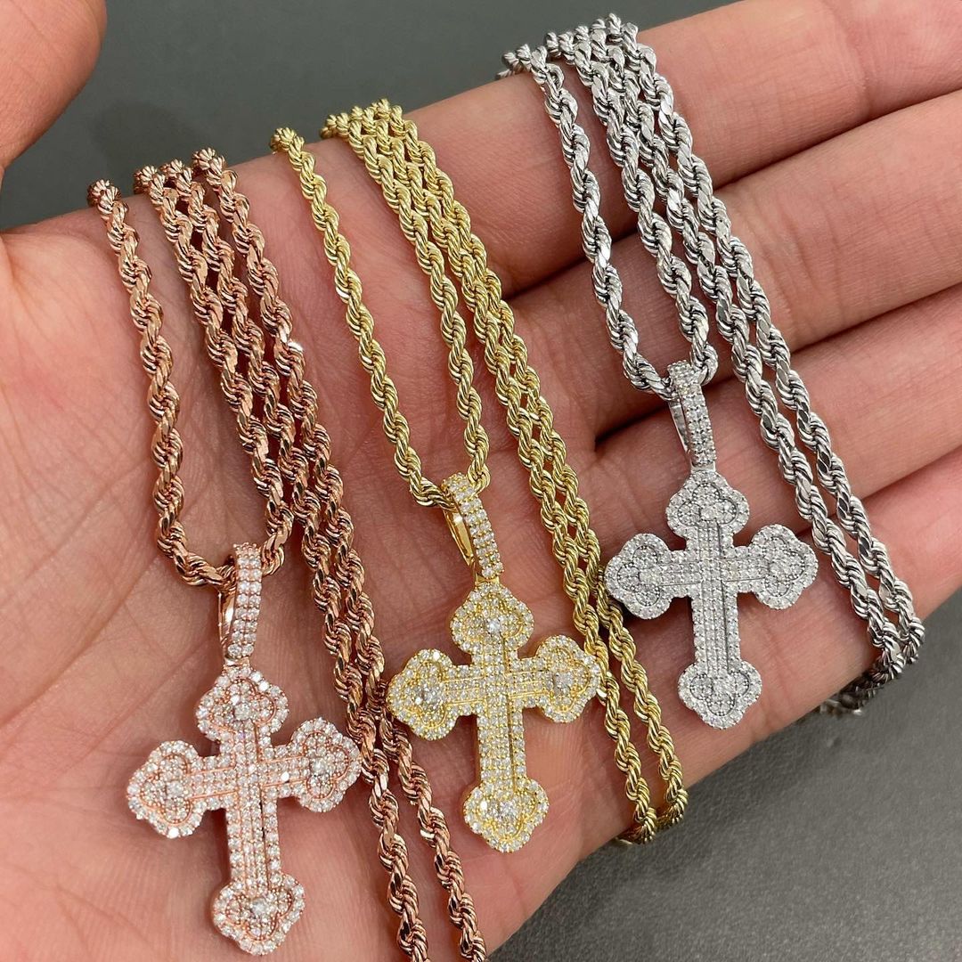 Moissanite Diamond Cross Pendant