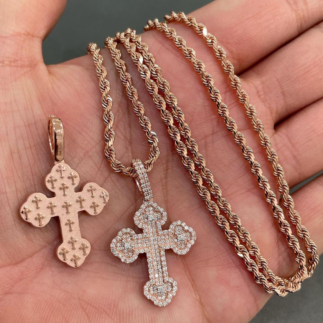 Moissanite Diamond Cross Pendant