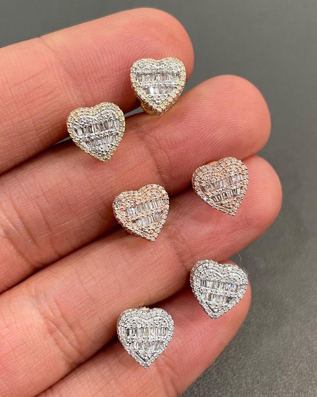 Heart Moissanite Diamond Earrings