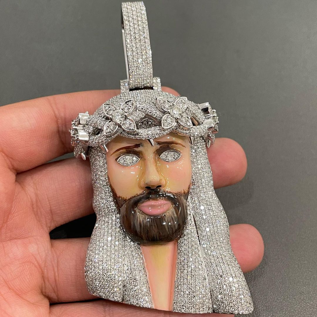 Moissanite Jesus Pendant