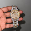 Moissanite Rolex SkyDweller Arabic Dial Diamond Watch - Dual Tone