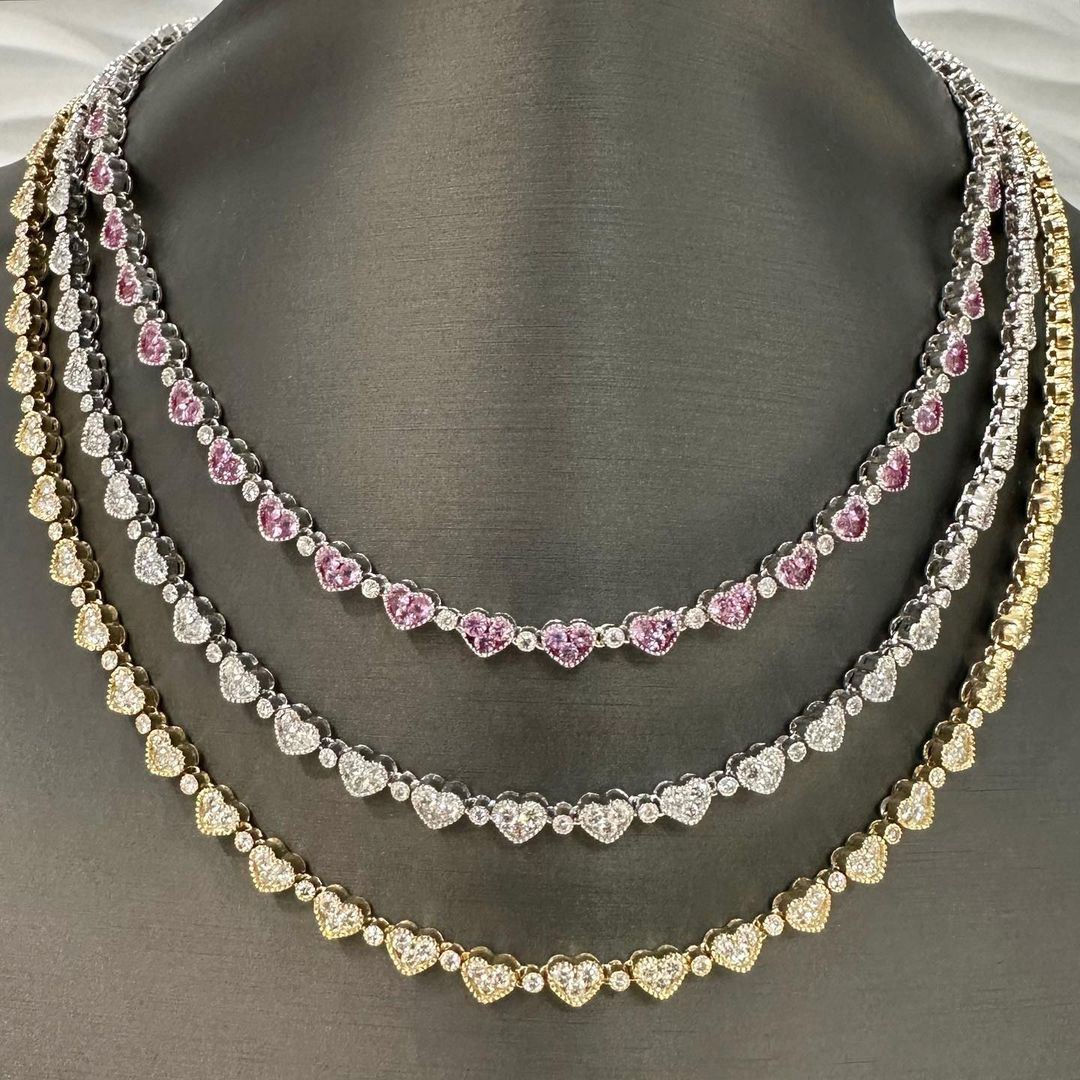 Solitaire Heart Moissanite Tennis Chain