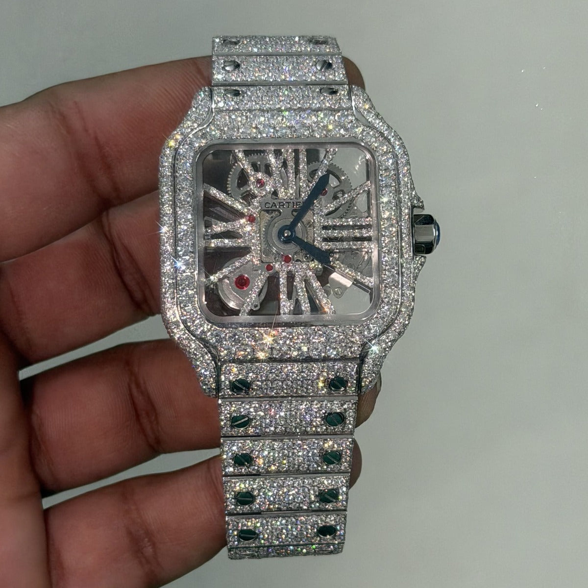 Moissanite Cartier Skeleton Diamond Watch