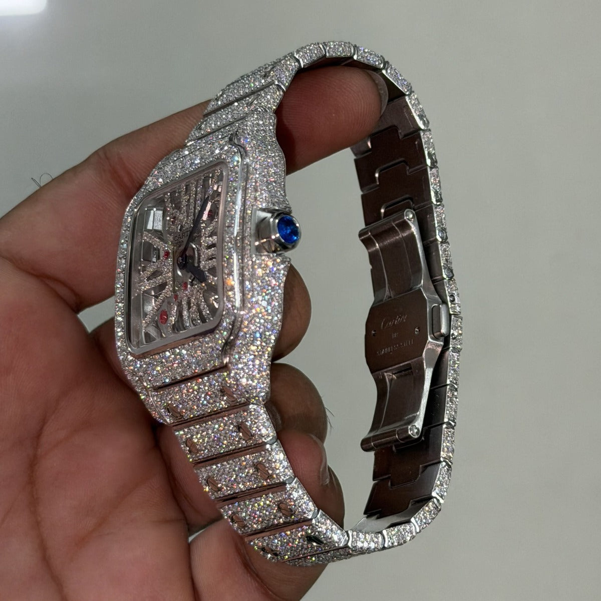 Moissanite Cartier Skeleton Diamond Watch