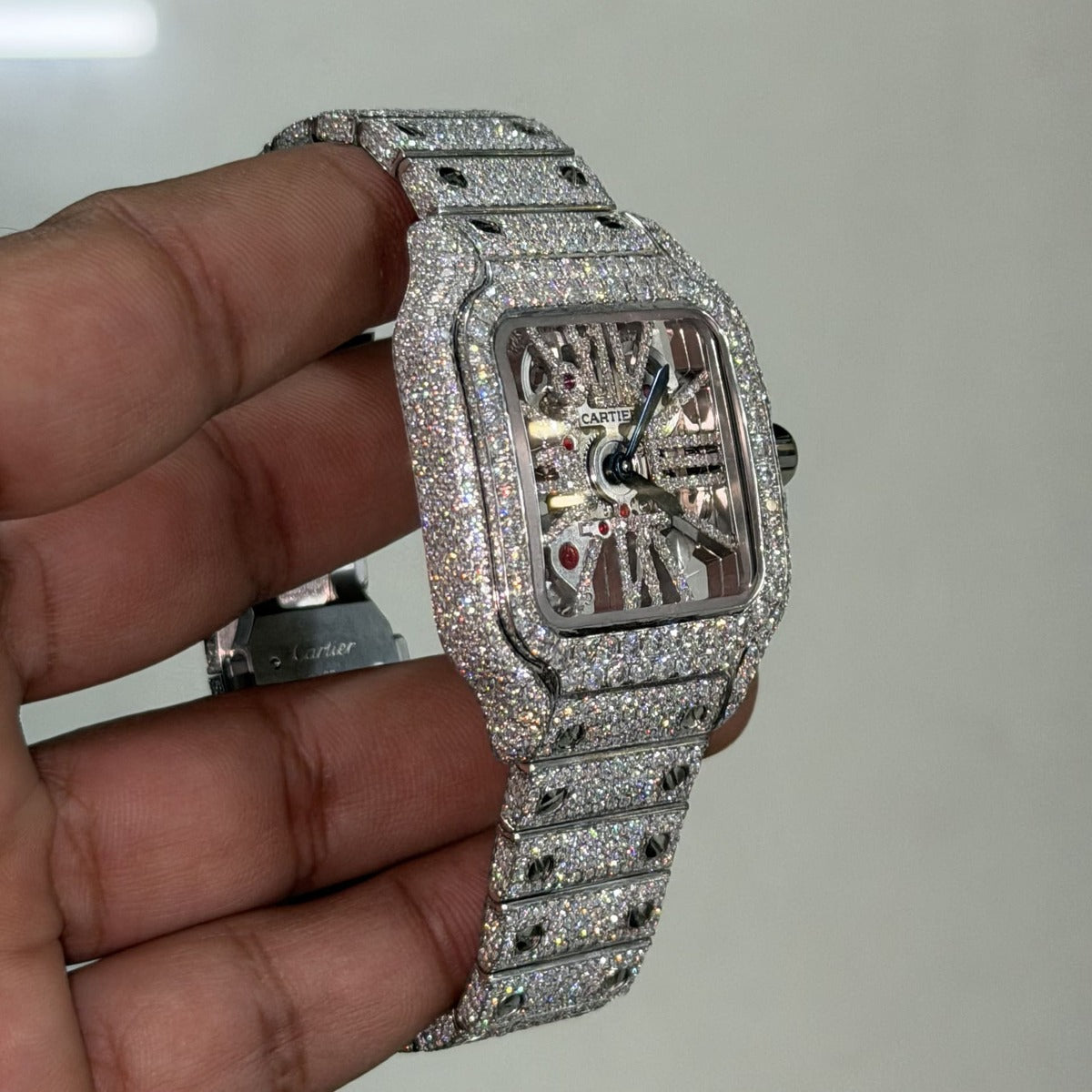 Moissanite Cartier Skeleton Diamond Watch