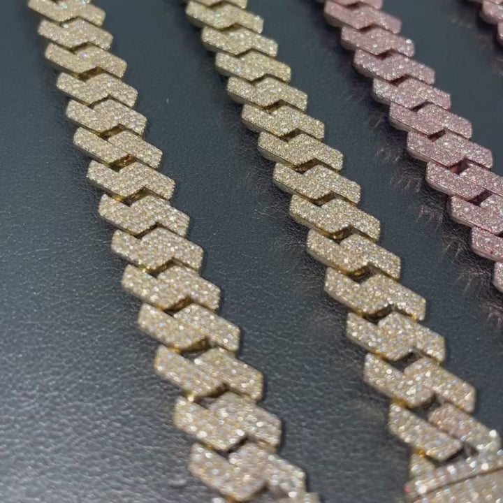 10mm Moissanite Cuban Link Chain Bracelet