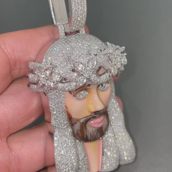 Moissanite Jesus Pendant