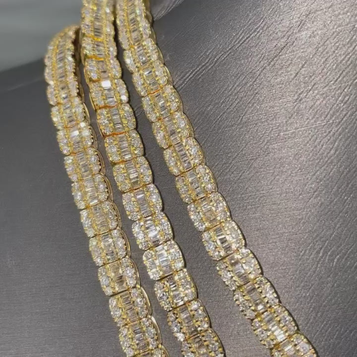 6mm Moissanite Baguette Diamond Tennis Chain