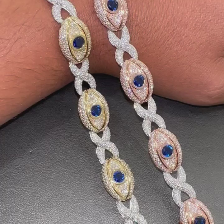 Evil Eye Eternity Moissanite Diamond Bracelet