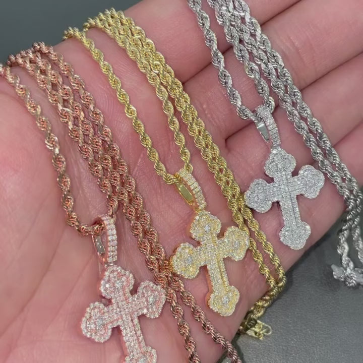 Moissanite Diamond Cross Pendant