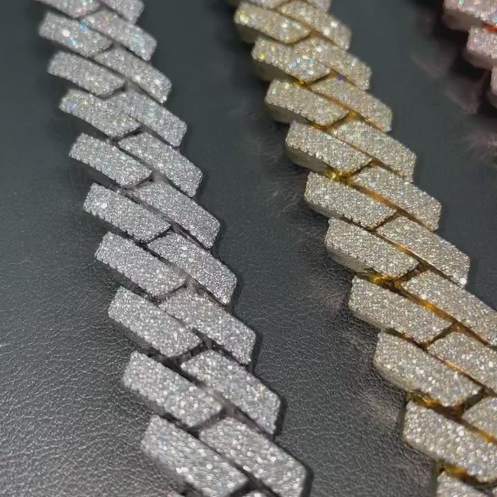 14MM Moissanite Cuban Link Diamond Chain