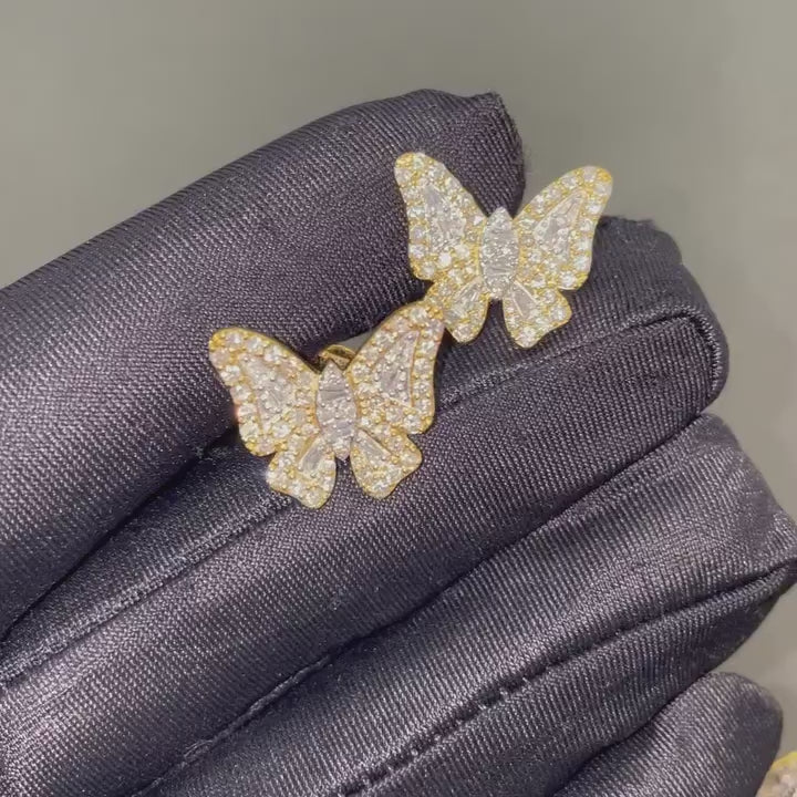 Butterfly Moissanite Diamond Earrings