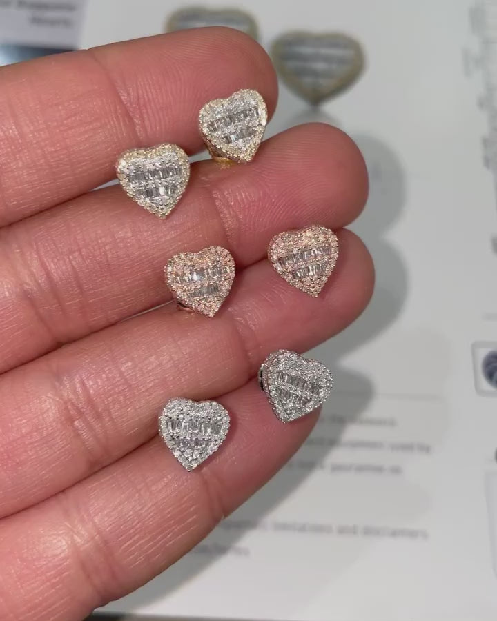 Heart Moissanite Diamond Earrings