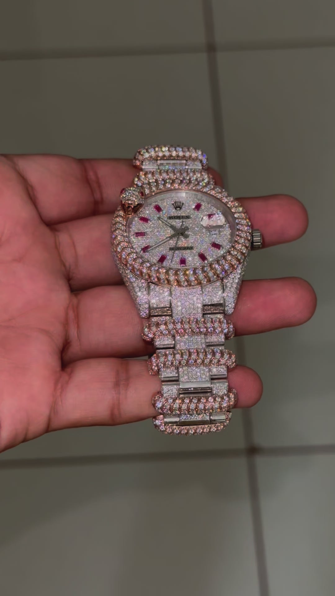 Moissanite Rolex Date-Just Snake Diamond Watch