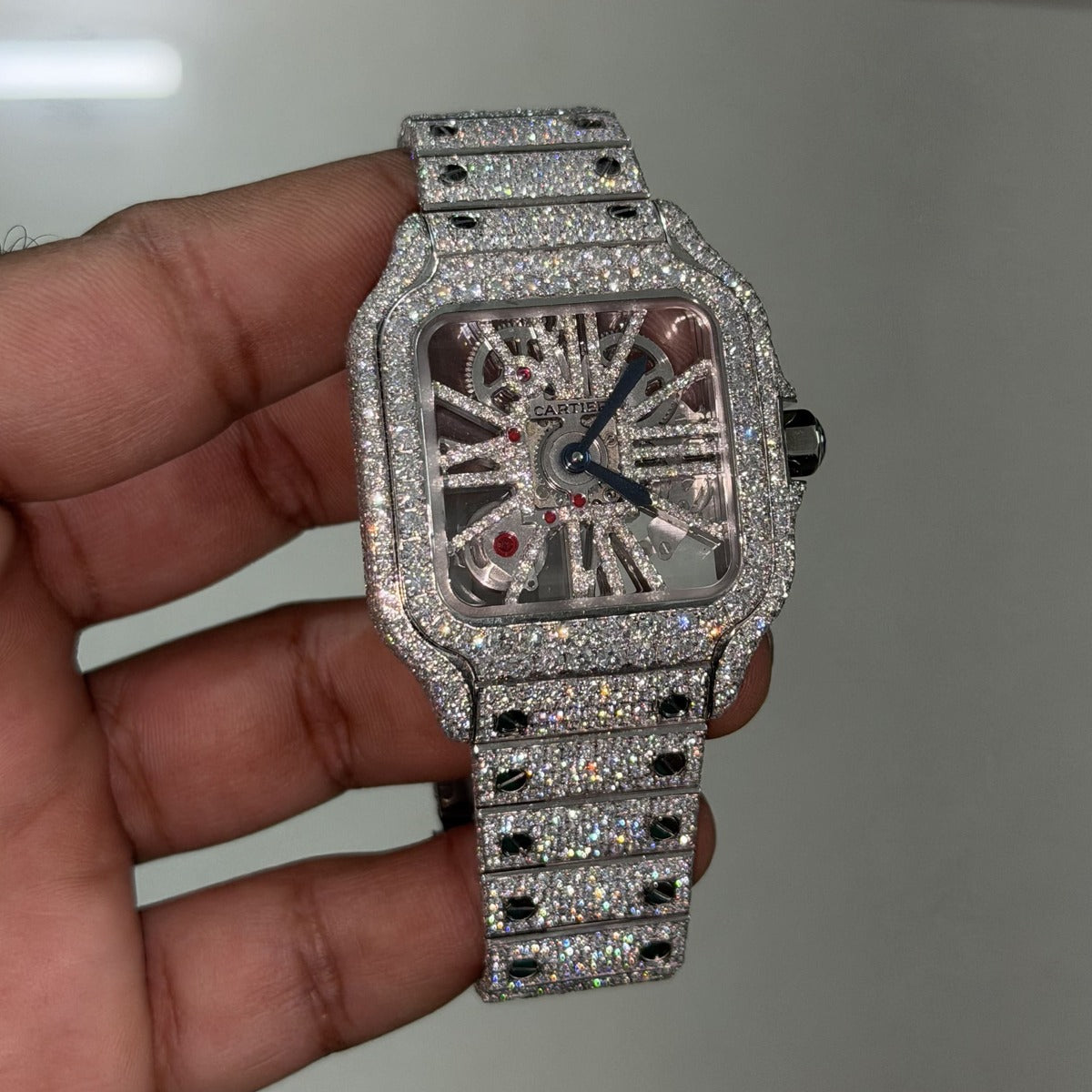 Moissanite Cartier Skeleton Diamond Watch