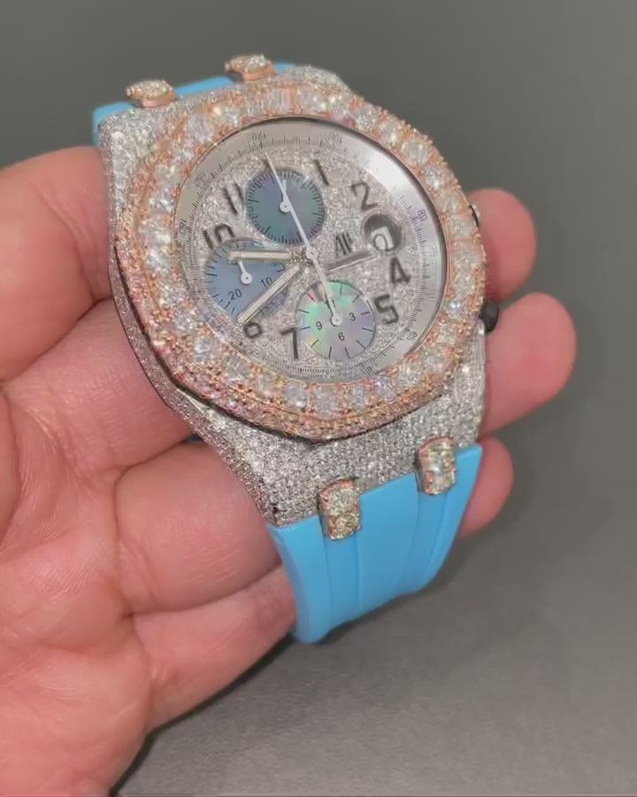 Moissanite AP Watch  - 42mm Audemars Piguet Offshore Two Tone BustDown XL Diamond