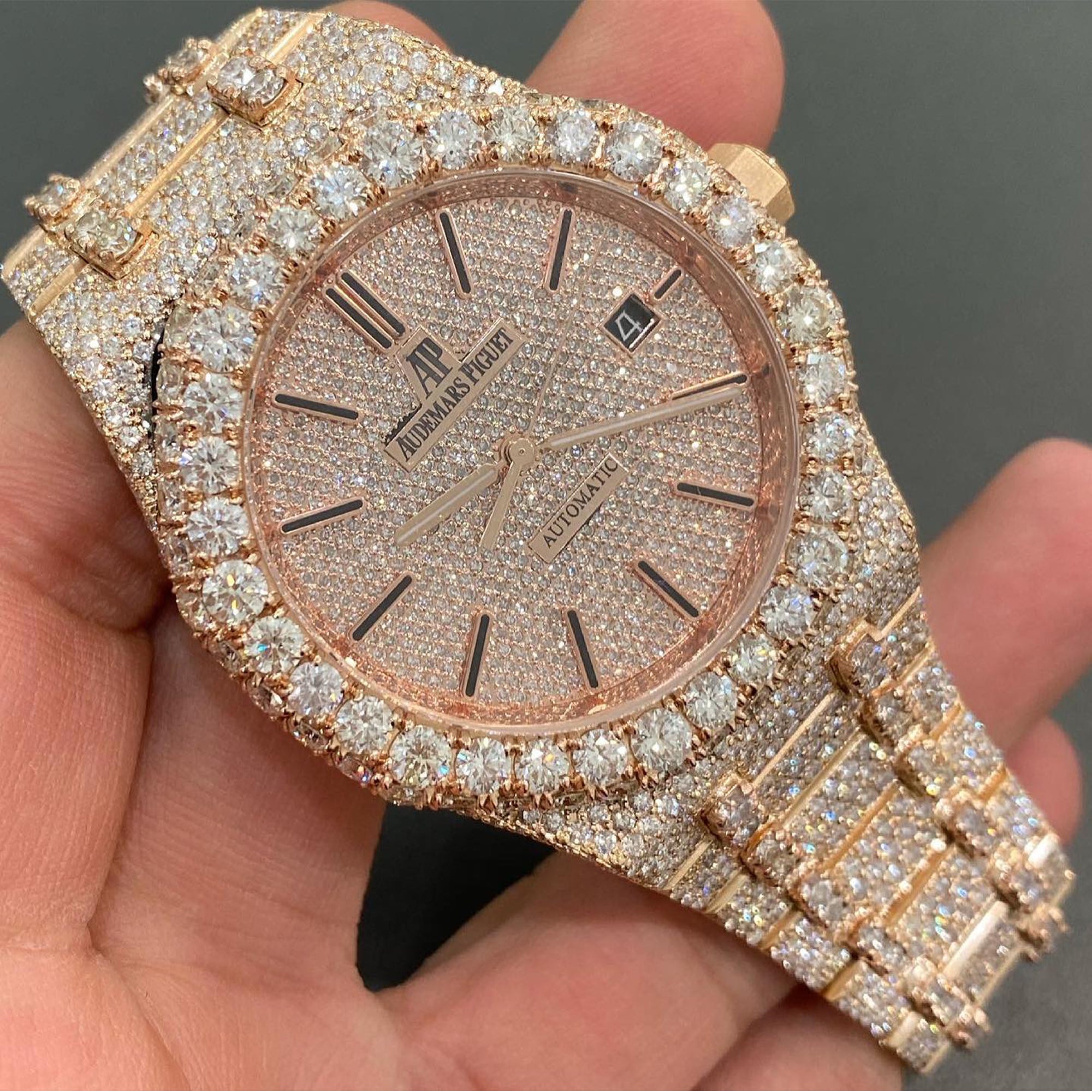 Moissanite AP Watch | Royal Oak| Bust Down AP Diamond Watch | Imaxbuds ...