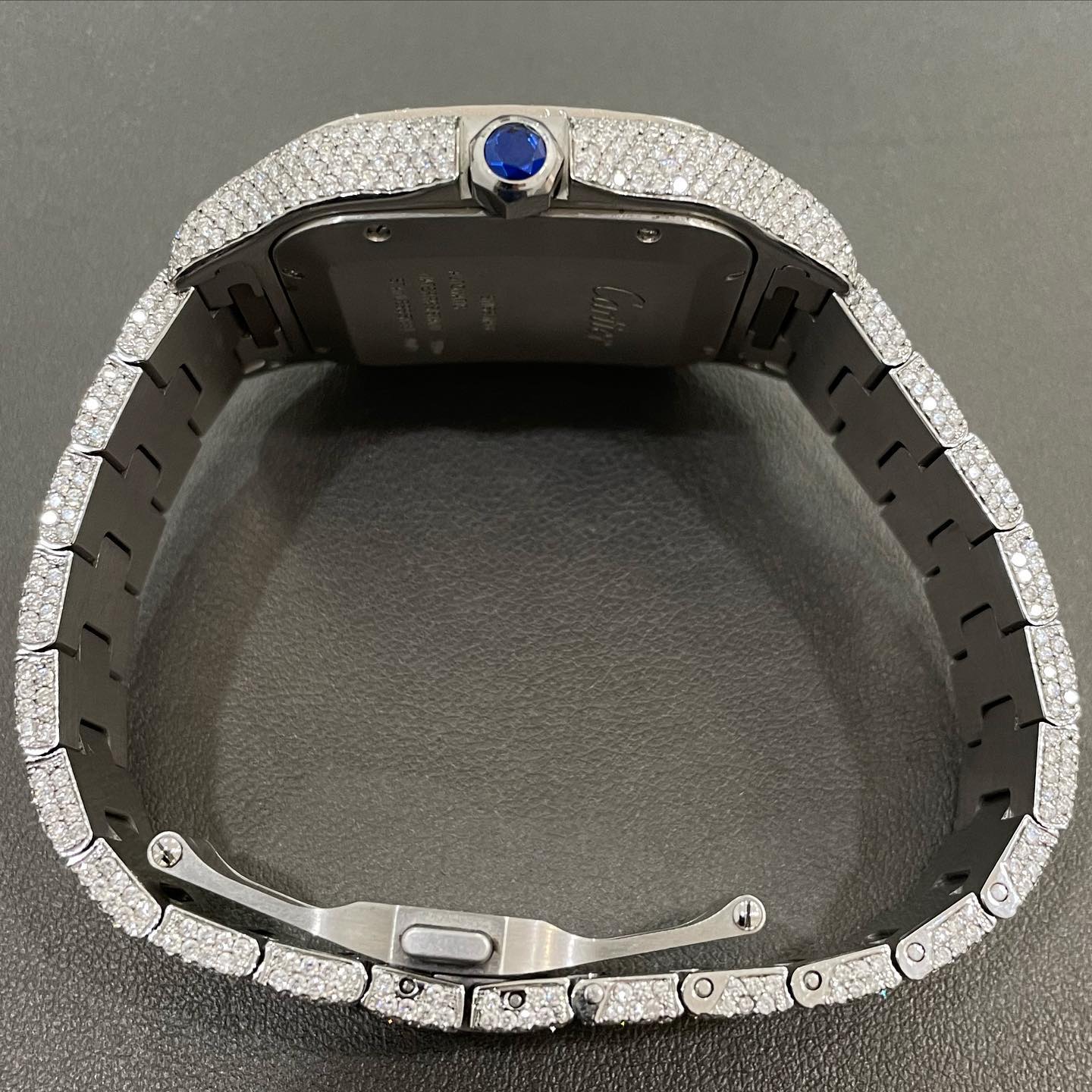 moissanite cartier watch | moissanite diamond watch | iced out cartier santos 
