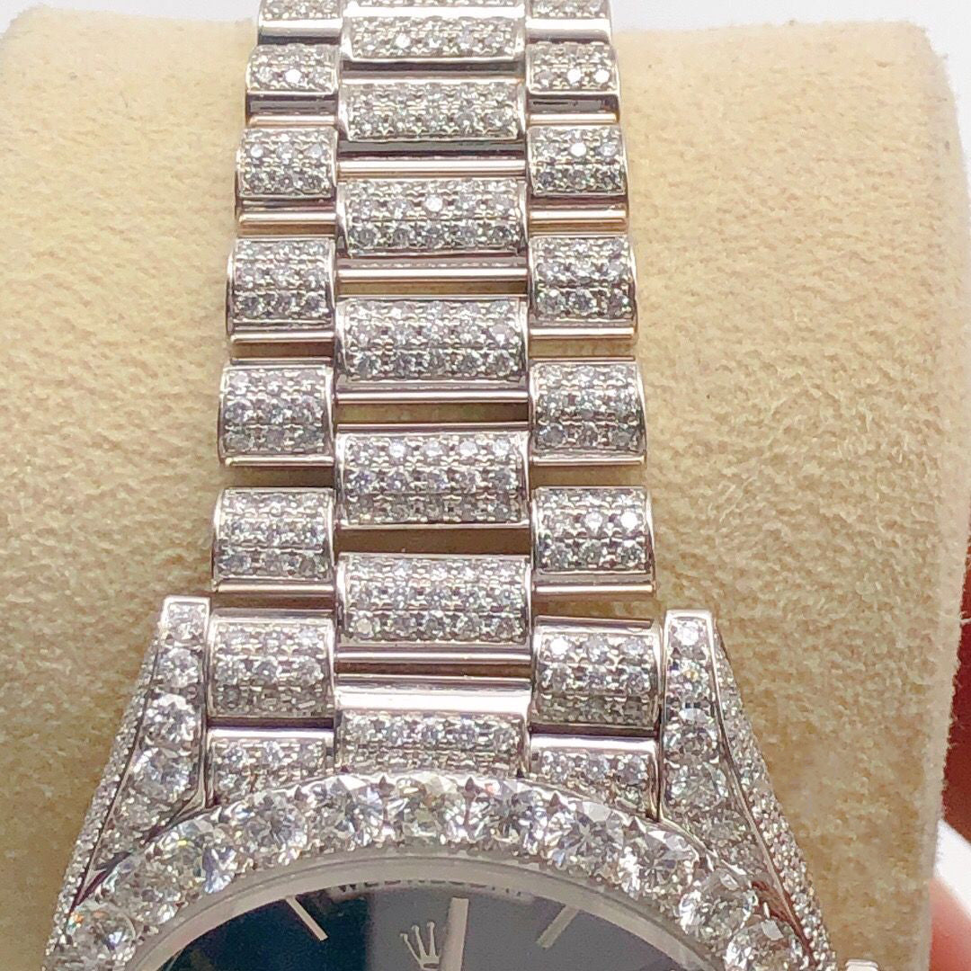 Rolex Datejust Blue Dial Moissanite Diamond Watch IMaxBudsWatch Rolex datejust blue dial moissanite diamond watch imaxbudswatch