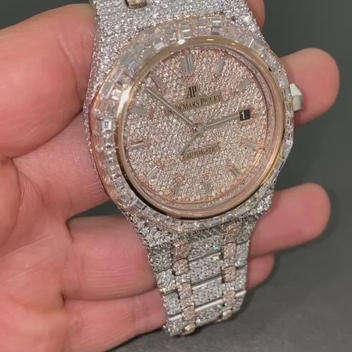 42mm Audemars Piguet RoyalOak BustDown XL Diamond  - Moissanite AP Watch