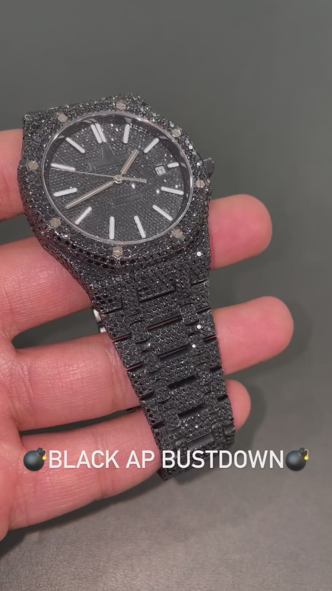 Moissanite Black Audemarss Piguet Royal Okay Watch - AP Black Diamond Watch