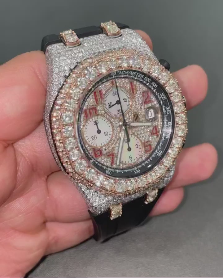 Moissanite AP Watch  - 42mm Audemars Piguet Offshore Two Tone BustDown XL Diamond