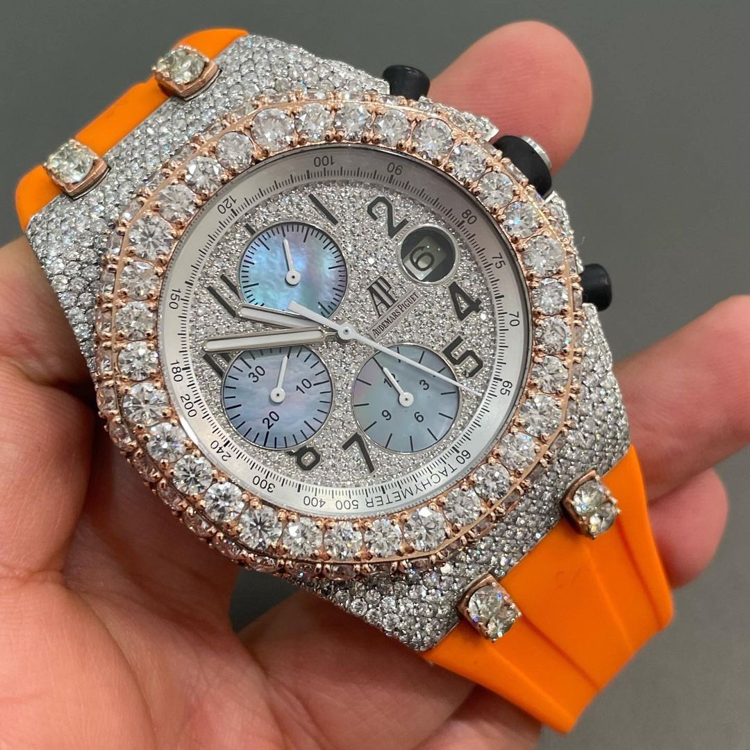 Moissanite AP Watch  - 42mm Audemars Piguet Offshore Two Tone BustDown XL Diamond