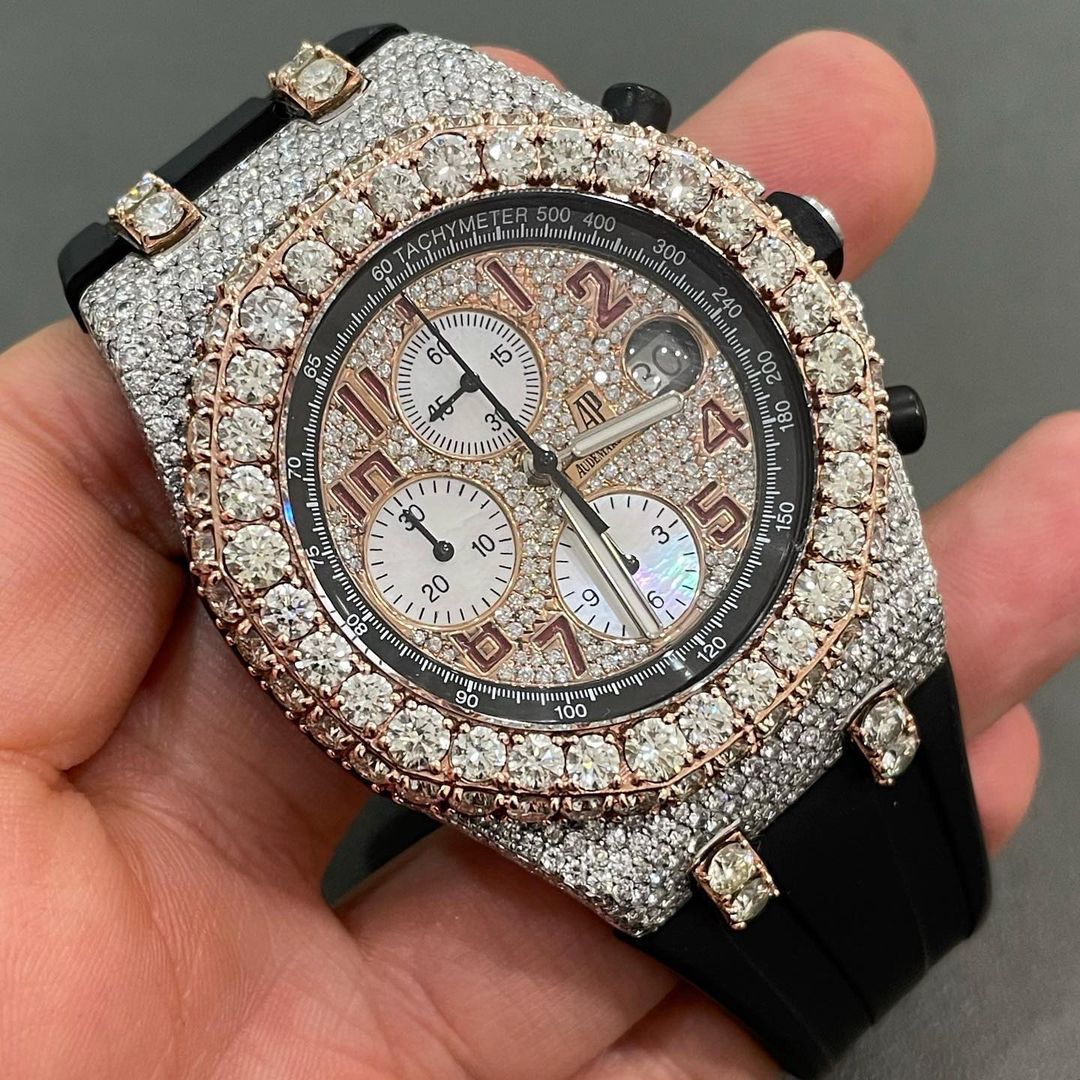 Moissanite AP Watch  - 42mm Audemars Piguet Offshore Two Tone BustDown XL Diamond