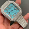 Load image into Gallery viewer, moissanite cartier santos diamond watch with tiffany dial 