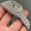 Load image into Gallery viewer, Cartier Skeleton Moissanite Diamond Watch | Iced Out Moissanite Watch | Moissanite Cartier Watch