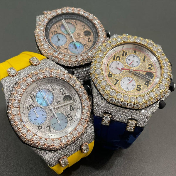 Moissanite AP Watch 42mm Audemars Piguet Watch VVS Diamonds Imaxbuds iMaxBudsWatch