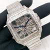 Load image into Gallery viewer, Moissanite Cartier Watch | Cartier Santos Skeleton Diamond watch | Iced Out Cartier
