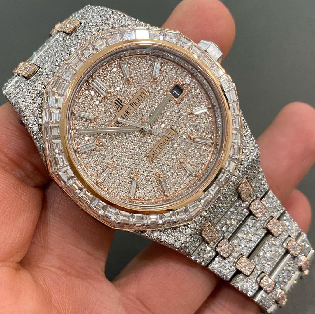 42mm Audemars Piguet RoyalOak BustDown XL Diamond  - Moissanite AP Watch
